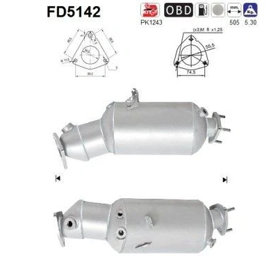Kuva AS FD5142 Hiukkassuodatin Euro 5 Kordieriitti AUDI: A6 C6 Avant, Sedan