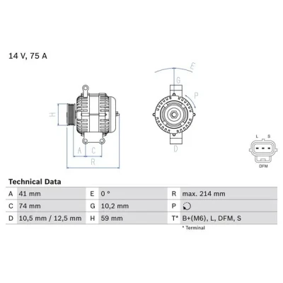 Kuva BOSCH 0 986 042 650 Laturi 14V 75A FORD: Transit Mk5 Van