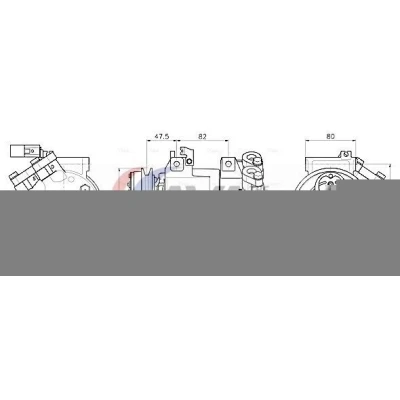 Kuva AVA COOLING SYSTEMS MTAK295 Ilmastoinnin Kompressori DKS 15D 12V PAG 46 R134a kompressoriöljyllä, magneettikytkimellä, ilman diodia