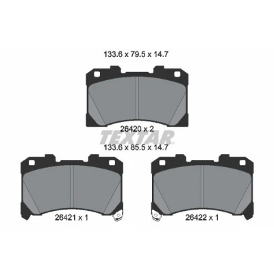 Kuva TEXTAR 2642001 Jarrupalat akustisella kulumavaroittimella TOYOTA: Yaris IV