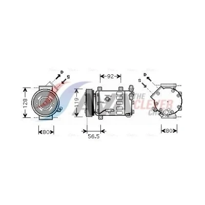 Kuva PRASCO CNAK242 Ilmastoinnin Kompressori SD7C16 R 134a PEUGEOT: 508 I SW, 5008 I, 3008 CITROËN: C4 Grand Picasso, Hatchback, C5 III Farmari