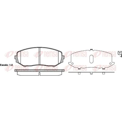 Kuva REMSA 1225.02 Jarrupalat Etuakseli Sis. kulumisenilmaisimen liimakelmulla Tarvikkeilla, Jousella TOYOTA: RAV4 III SUV, SUZUKI: Grand Vitara 2 SUV