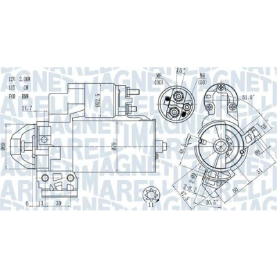 Kuva MAGNETI MARELLI 063721466010 Starttimoottori 12 2 11 BMW: 3 Touring, 5 X3