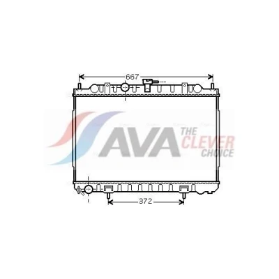 Kuva AVA COOLING SYSTEMS DN2238 Jäähdytin Alumiini 450mm 688mm 16mm Ilman nestesäiliötä Jäähdytysrivat juotetut NISSAN: X Trail (T30) 2.0 4x4, 2.5 4x4
