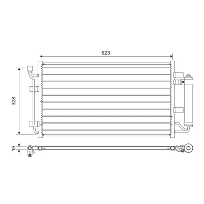 Kuva VALEO 822646 Ilmastoinnin Lauhdutin Vedenerottimella Alumiini 344