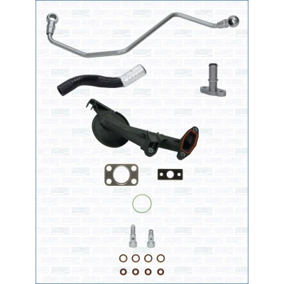 Kuva AJUSA OPK00020 Asennussarja Turboahdin Tiivisteillä asennusohjeella PEUGEOT: 308 I SW, 5008 I, 307 Hatchback, CITROËN: C5 III Farmari, DS3 Hatchback