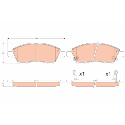 Kuva TRW GDB3613 Jarrupalat akustisella kulumavaroittimella NISSAN: Tiida Hatchback, Sedan