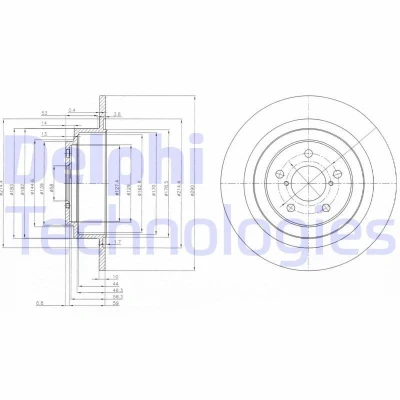 Kuva DELPHI BG4154 Jarrulevyt 290 10 5 täysi rasvattu käsittelemätön ilman pyöränlaakeria, ABS sensorirengasta SUBARU: Legacy 3, Outback II