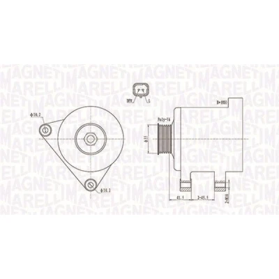 Kuva MAGNETI MARELLI 063731741010 Laturi 12V 120A CITROËN: C3 I Hatchback, PEUGEOT: 308 SW