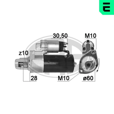 Kuva ERA 220949A Starttimoottori 12 1,8 10 MERCEDES BENZ: C sarja T modell, E Sedan, JEEP: GRAND CHEROKEE 3, Commander
