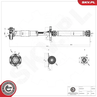 Kuva Vetoakseli, Taka akseli, Takana Esen skv 76SKV064 bmw x3 [e83] OE 26107564740