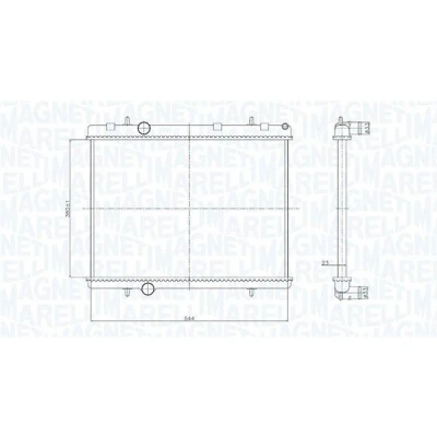Kuva MAGNETI MARELLI 350213167800 Jäähdytin 380 544 23 Jäähdytysrivat mekaan. kiinnitetyt CITROËN: Berlingo / First I