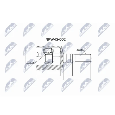 Kuva NTY NPW IS 002 Vetonivel Etuakseli, vasen NBR (nitriili butadi kumi)