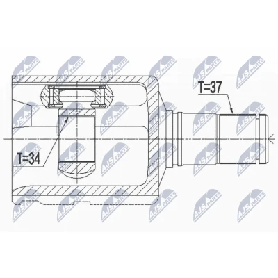 Kuva Nivelsarja, vetoakseli, Etuakseli, vasen AUDI, SEAT, SKODA, VW OE 5Q0407271CR, 5Q0407763EX