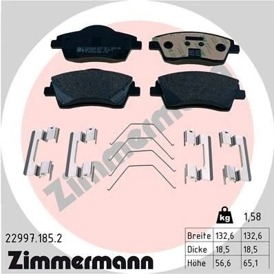 Kuva ZIMMERMANN 22997.185.2 Jarrupalat Ruuveilla Valokuva vastaa toimituslaajuutta, Jousella VOLVO: XC40