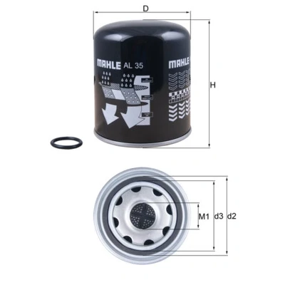 Kuva MAHLE ORIGINAL AL 35 Ilmankuivaus patruuna, paineilmalaite