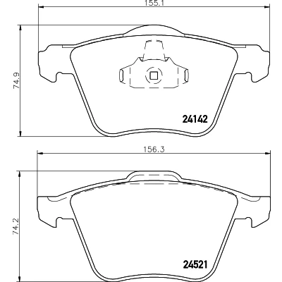 Kuva HELLA 8DB 355 013 001 Jarrupalat Ei kulumisenilmaisimelle VOLVO: V70 3, V60 I, XC70 II Farmari, FORD: S Max Mk1, Galaxy Mk2 MPV