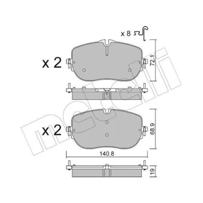 Kuva METELLI 22 1356 0 Jarrupalat Kulumisenilmaisemelle