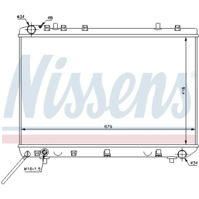 Kuva NISSENS 61668 Jäähdytin Alumiini 418 679 26 Jäähdytysrivat juotetut