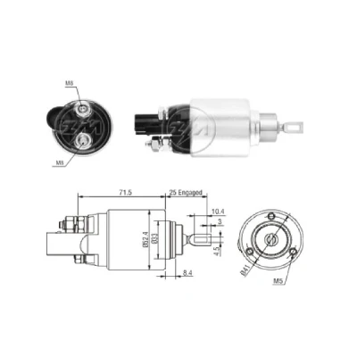 Kuva Magneettikytkin, käynnistin AUDI, SEAT, SKODA, VW OE 02E 911 287 A, 0AH