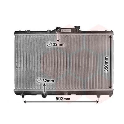 Kuva VAN WEZEL 53002147 Jäähdytin Alumiini 350 635 17 Jäähdytysrivat juotetut TOYOTA: Corolla VII Sedan, VIII Liftback, Sedan