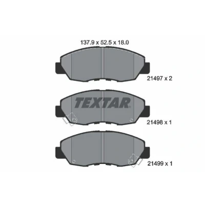 Kuva TEXTAR 2149701 Jarrupalat akustisella kulumavaroittimella HONDA: CIVIC 8 Hatchback, Accord 7 Limousine, 6 Limousine